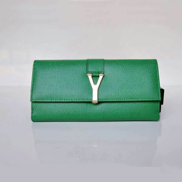 241175 Yves Saint Laurent Y Grande Linea Flap Portafoglio 241175 Verde